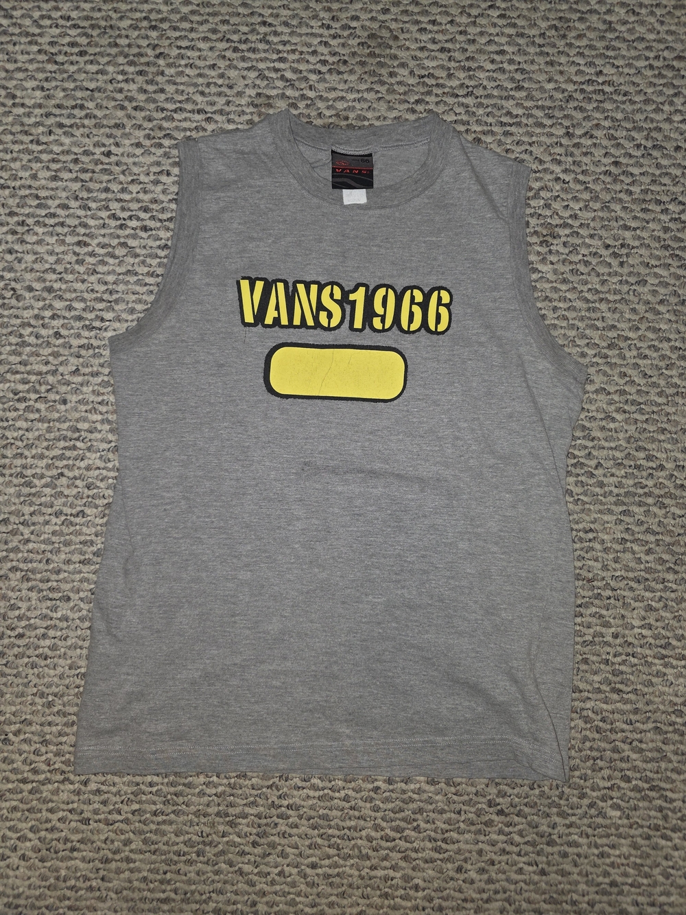 Vintage Vans Gray Sleeveless Tee with Yellow Logo